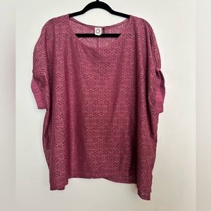 Anthropologie Akemi + Kin pink knit lace dolman top